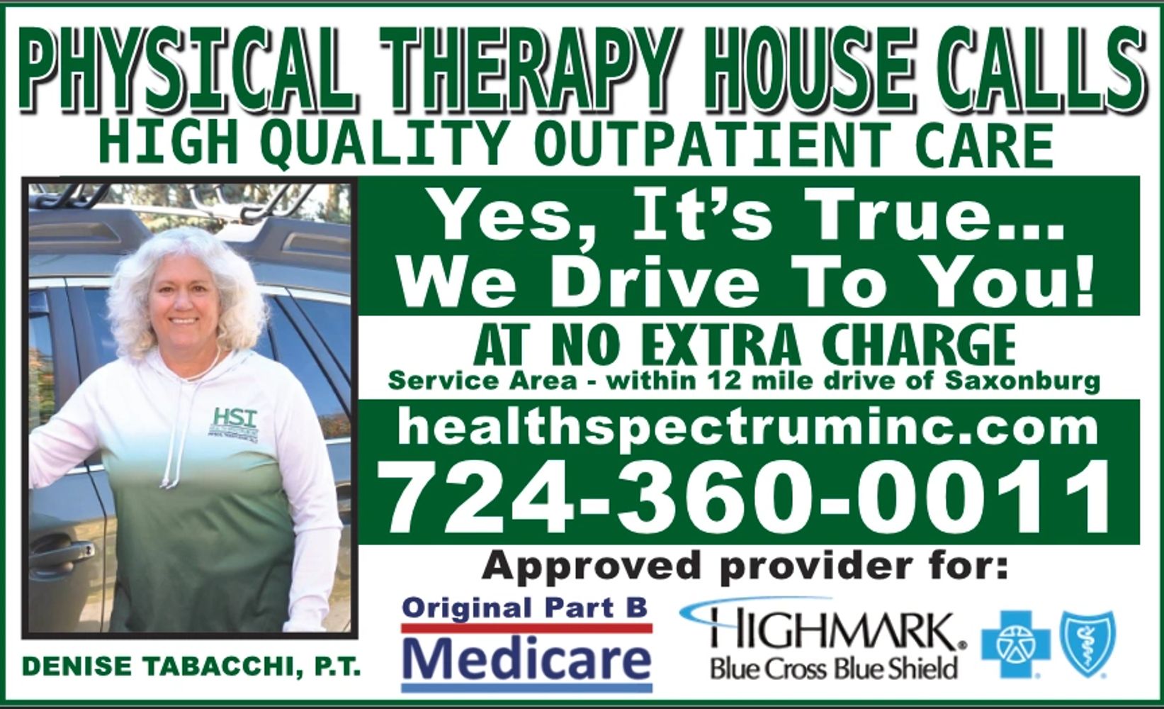 Health Spectrum Inc Physical Therapy, House Calls